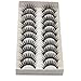 ❤JPJ(TM)❤️_Hot sale 10Pcs Women Thick Long Cross Party False Eyelashes Black Band Fake Eye Lashes (Black)