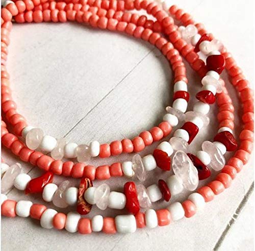 waist beads rose quartz