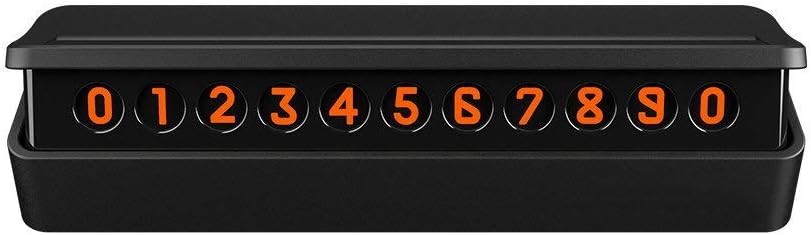 CCsky Parking Number Card,Temporary Parking Card Number Display/Hide Car Dashboard Interior Decoration (Black)