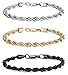 JOERICA 3PCS 6MM Wide Stainless Steel Twist Rope Chain Bracelet for Men Women Link Bracelet 22CM