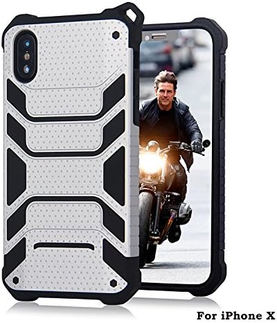 AUGUST VENTURE NEW DESIGN IPHONE X CASING (TPU+PC SPIDERMAN CASING) SUPPORT WIRELESS CHARGING ANTI SCRATCH (white)