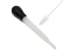 HZXSDEG Turkey Baster Set, Turkey Injector Syringe with Cleaning Brush, Syringe Baster for Cooking - 11.5 inch Baster with Measurments for BBQ Grill Baking Kitchen Cooking