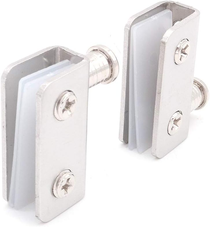 Set of 2 NUZAMAS Cabinet Door Pivot Hinges Set Upper and Lower Installation, Door Hinge Latch, Door Latches Glass Clamps Set, Small - Image 5