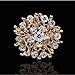L'VOW 12px Gold Silver Crystal Button Brooches Scarves Buckle Floriated Brooch Collar Pin Rhinestone Corsage Bouquet Kit (Gold M)