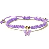 COLORFUL BLING Handmade Braided Butterfly Bracelets Adjustable BFF Friend Beaded String Strand Bracelets Birthday Party Friendship Jewelry Gift for Women