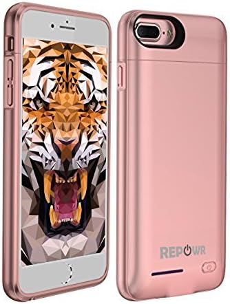 REPOWR Brand Battery Charger Case Compatible with Apple iPhone 8 Plus / 7 Plus / 6s Plus / 6 Plus - 4200mAh - Magnetic Protective Case - Portable + Slim with External Battery Rechargeable (Rose Gold)