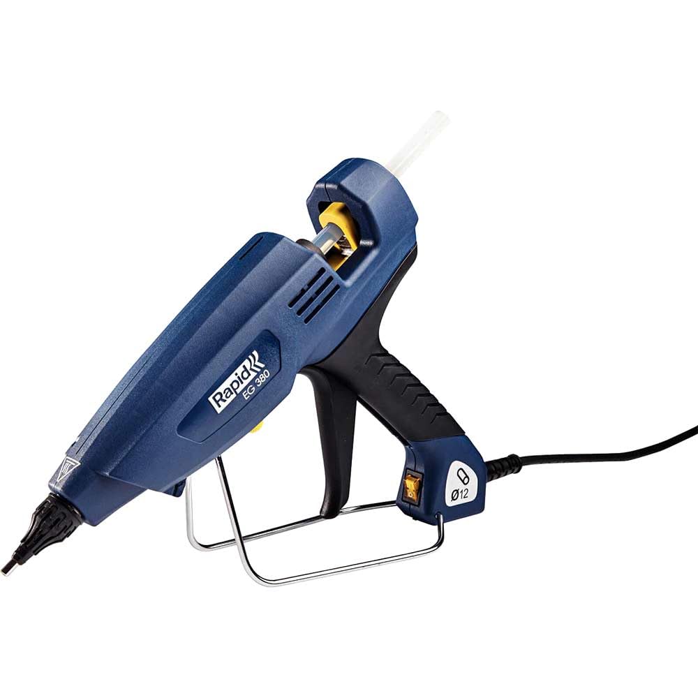 Rapid Hot Glue Gun EG380, 11-12mm Industrial Glue Gun for Installation, 2200 g/hr Output, 130-230 °C Temperature Adjustment, Exchangeable Nozzle, 3.5m Cord (5000181)