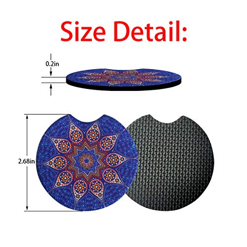 Moly Magnolia Car Coasters for Drinks Absorbent, 2 Pack Cute Car Coasters for Women, Car Cup Holder Coasters for Your… - Image 2