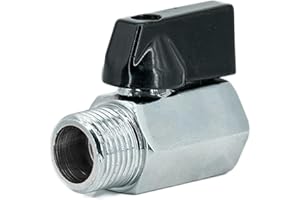 Refuuch Brass Mini Ball Valve 1/4" NPT Female x Male Shut-Off Valve