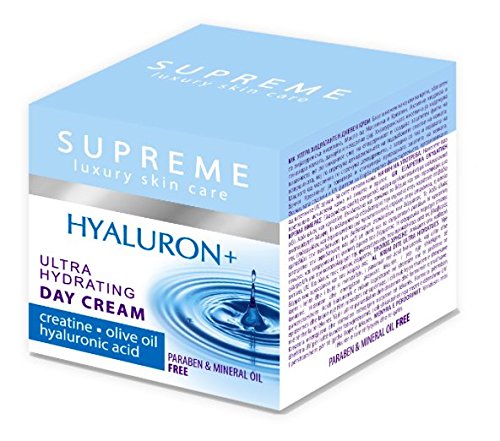 Hyaluronic Acid Day Cream with Creatine, Ultra Hydrating, Anti-Wrinkle, Paraben & Mineral Oil Free, 50ml (1.66 fl.oz)