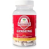 Baumann Wisconsin Ginseng Capsules 130 Pills 400 mg – Pure American Ginseng Root Extract Powder in Each Pill - 100% Natural Panax Ginseng Supplement for Immune Support, Focus and Energy