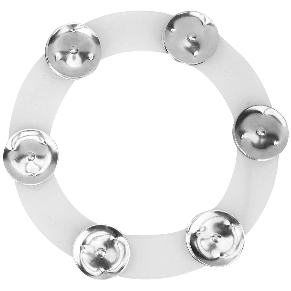 Drum Cymbals Hi Hat Tambourine Stainless Steel and Rubber Hi Hat Tambourine with Two Color for Drum Set Performance(Silver) Playing Accessories Performance Accessories