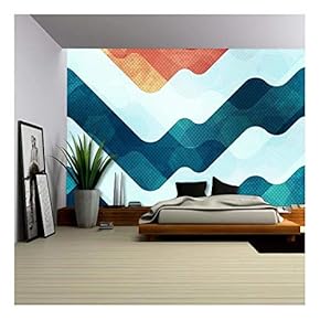 Vector - Water Seamless Pattern with Grunge Effect - Removable Wall Mural | Self-Adhesive Large Wallpaper - 66x96 inches