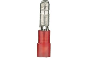 AMMOTENNA Install Bay RNMB Nylon Male Bullet Connector 22/18 Gauge .156, Red (100-Pack)
