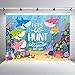 TJ 7X5FT Baby Shark Family Let's Go Hunt Photo Background Under The Sea Photography Backdrops Baby Shower Kids Birthday Theme Party Decor Banner Studio Props Vinyl