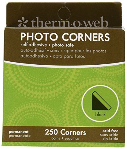 Thermoweb PC250-3867 Photo Corner Boxed, Black, 250-Pack