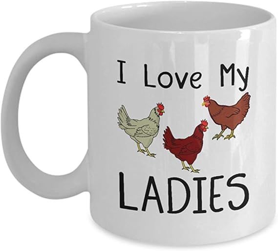 ¡Taza de café divertida del pollo para los granjeros del pollo! Amo a