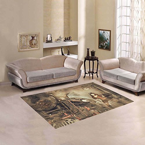 Steampunk Fantasy Area Rug 5'x3'3'' Indoor