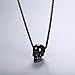 U7 Gothic Jewelry Ion Plating Black Wheat Rope Chain with Antique Skull Skeleton Pendant Necklace for Men Women, 22 Inch