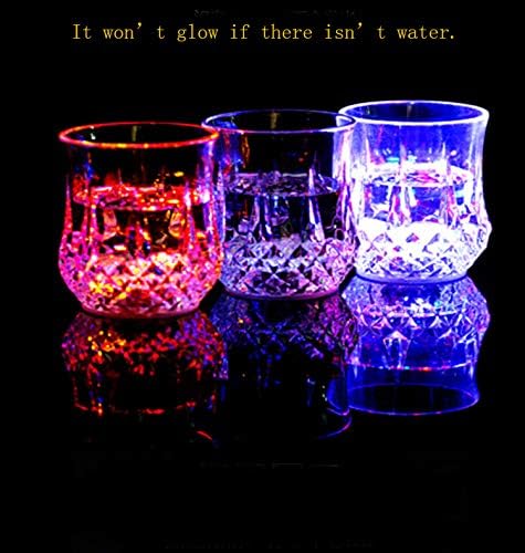BABFLY [3 PCS] Water Activated Colorful Flashing LED Light Up Shot Glasses Blinking Beer Wine Whisky Vodka Martini Drinkware Glow Glasses Mugs for Bar Club Christmas Party Supplies