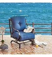 LOKATSE HOME Outdoor Bistro Wrought Iron Furniture Patio Metal Conversation Seating Chair with Th...