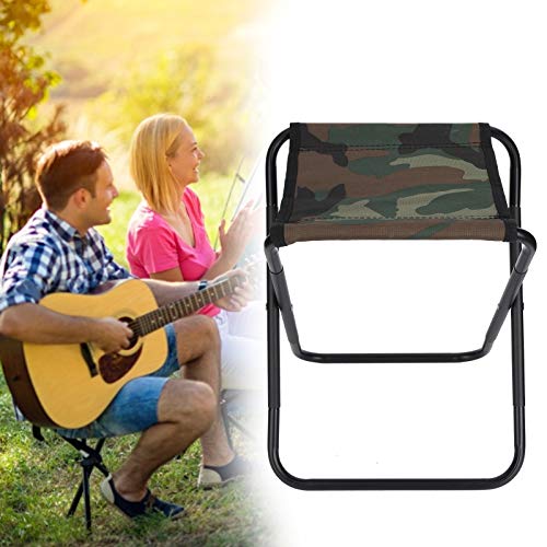 RBSD Edelstahl + Oxford Stoff Tragbarer ultraleichter Camouflage Color Angelstuhl, Camping Stuhl, für den Strandhof – Bild 4
