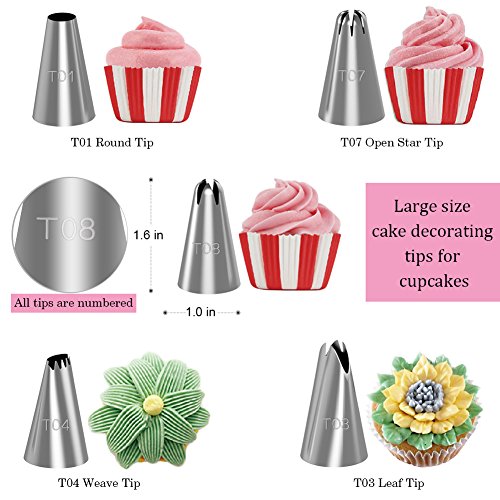 Kootek 58 Pieces Piping Bags and Tips Set Cake Decorating Supplies with