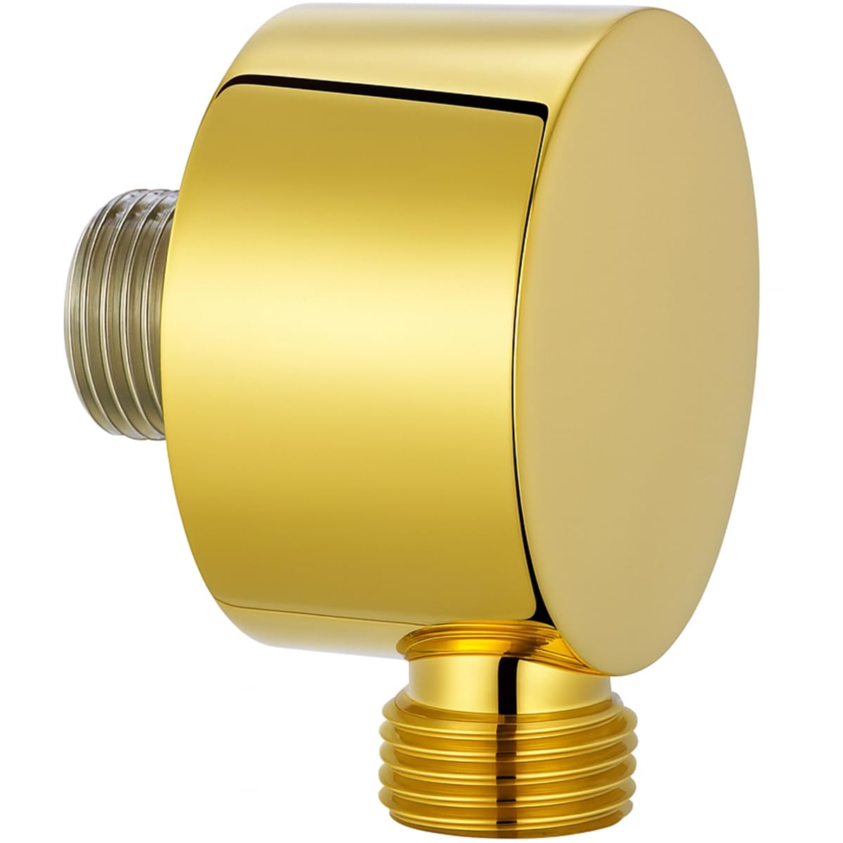 Designer wall connection bend for shower hose made of brass with gold-plated surface - wall connection gold.