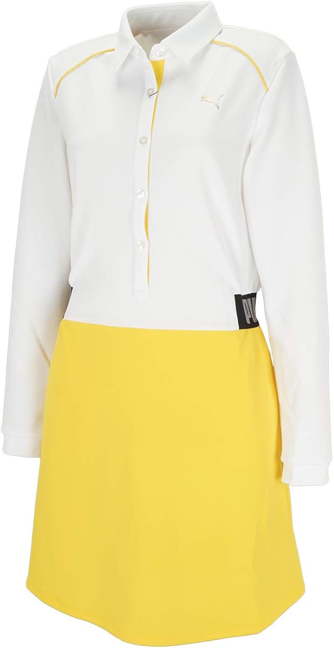 Amazon プーマ ゴルフウェア バイ カラー ドレスワンピース レディース ブライトホワイト サルファー 03 日本 L 日本サイズl相当 ゴルフシャツ 通販