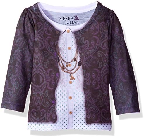 SIERRA JULIAN Baby Girls' Noura Long Sleeve Tee Shirt, 02 Black, 12M