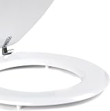 Beldray MDF Toilet Seat White Oval with Stainless Steel Release Hinge 360x428mm view 10