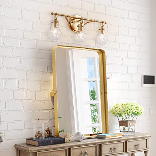 Bathroom Light Fixtures Brushed Gold Vanity Light Over Mirror with