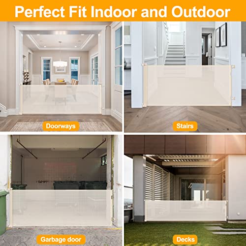 WOMHOM 100 Inch Extra Long Retractable Dog Gate for The House Extra