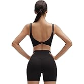 SUUKSESS Womens Workout Set Fitness Yoga Pilates Crop Tank Twist Back Cami High Waisted Tummy Control Bike Short