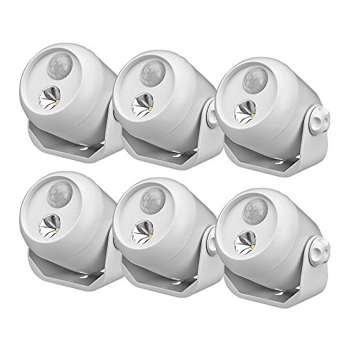 Mr. Beams MB306 Wireless LED Mini Spotlight with Motion Sensor and Photocell, 80-Lumens, White, 6-Pack - Thumbnail 6