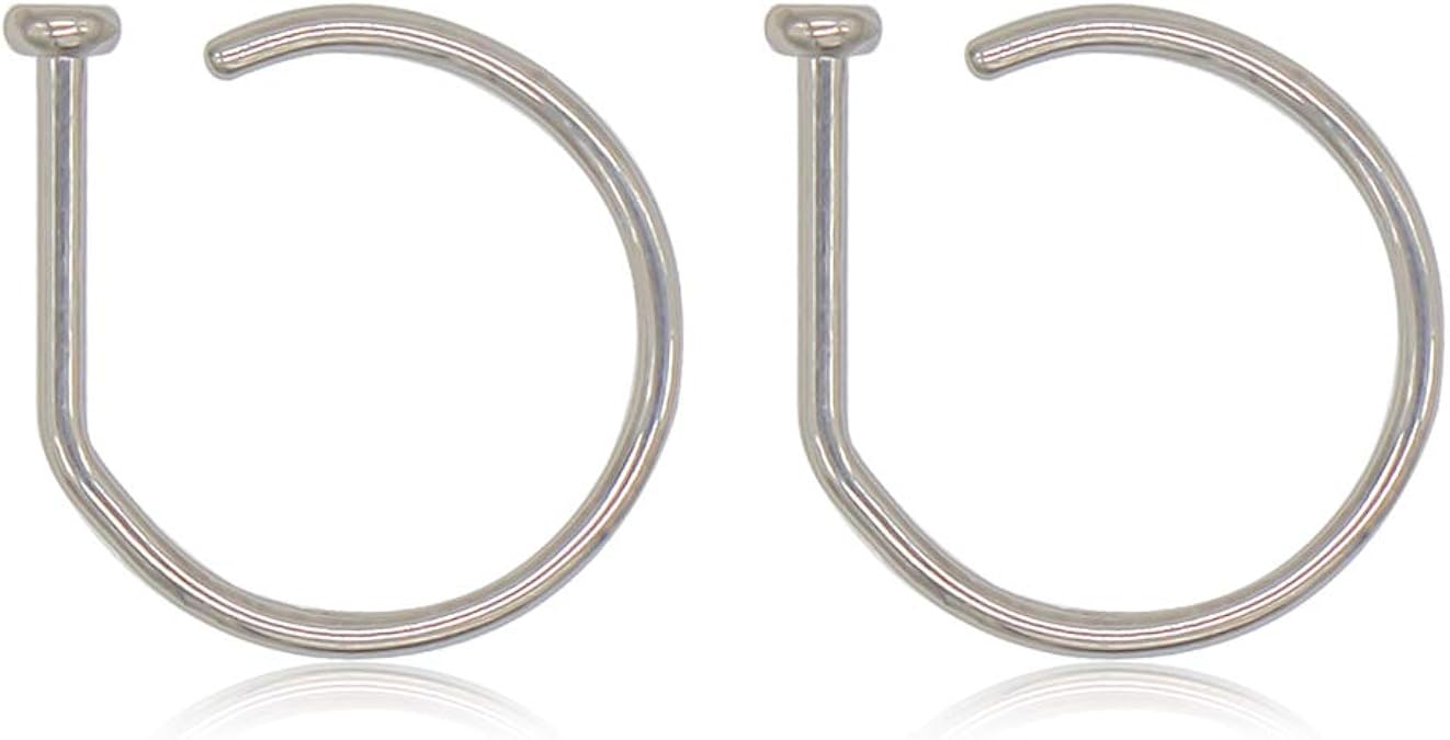 G23 Titanium Nose Ring Hoop DShape Nose Ring Stud, Nose
