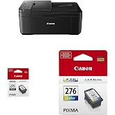 Canon PIXMA TR4720 All-in-One Wireless Printer Home use, with Auto Document Feeder, Mobile Printing and Built-in Fax, Black PG-275 Black Ink Tank, CL-276 Color Ink Cartridge