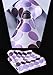 SetSense Men's Polka Dot Jacquard Woven Tie Necktie Set 8.5 cm / 3.4 inches in Width Purple / White