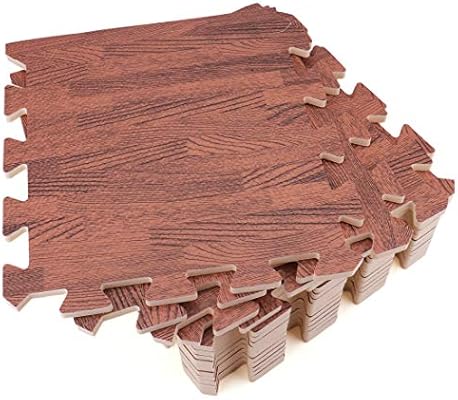Tebery 16 Pieces Printed Wood Grain Floor Tiles 3 8 Inch Thick Eva