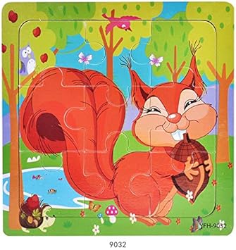 Tiny Souls Wooden Puzzle Squirrel with Fruit