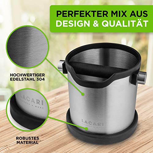 Abklopfbehälter für Siebträger | Knock Box | Lacari ORIGINAL Abklopfbehälter | Abschlagbehälter für Siebträger aus recycelbarem Kunststoff | Kaffeesatz Abschlagbehälter | Kaffee Geschenk – Bild 4
