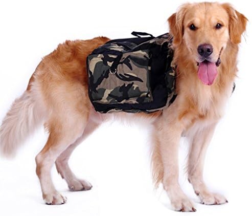 wowowo(TM) Pet Saddle Bag Backpack for Medium and Large Dogs, Adjustable Dog Accessory Harness Bag, Best for Outdoor Travel Hiking Camping (Included the Water Bowl), Medium