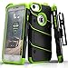 Zizo BOLT Series compatible with iPhone 8 Case Military Grade Drop Tested with Tempered Glass Screen Protector, Holster iPhone 7 case NEON GREEN