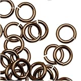 Artistic Wire Chain Maille Jump Rings, 18 Gauge 3.18mm Diameter, 180 Pieces, Antiqued Brass