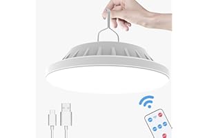 LEKAUFEN Solar Camping Lanterns Remote Tent Light - 4000LM Portable LED Camping Light Hanging Waterproof USB Rechargeable Lantern for Camping, Hiking, Power Failure, Hurricane (120 LEDs)