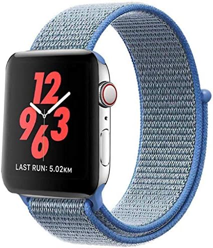 YOLO Compatible for Apple Watch Band 38mm 40mm 42mm 44mm, Soft Nylon Sport Loop Replacement Wristband Compatible iWatch Apple Watch Series 4/3/2/1 (Tahoe Blue, 42mm(44mm))