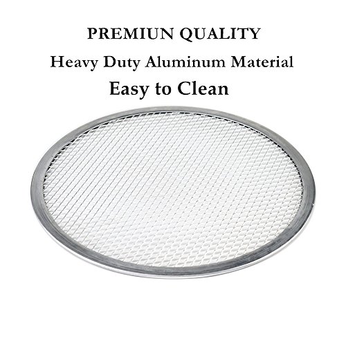 9" Pizza Screen Aluminum Pizza Pan Round Chef's Baking Screen Seamless-Rim Commercial Grade,Microwave Crispers 1 Piece Pack