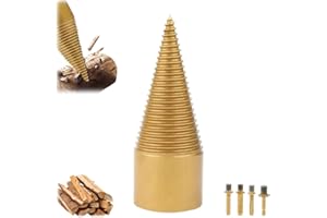 QITELL Firewood Drill Bit Set with 4 Handles 2025 New Wood Splitter, Wood Splitter Drill Bit,Wood Splitters for Firewood,42mm / 32mm Wood Splitter Tool for Electric Drill Machine (32mm)