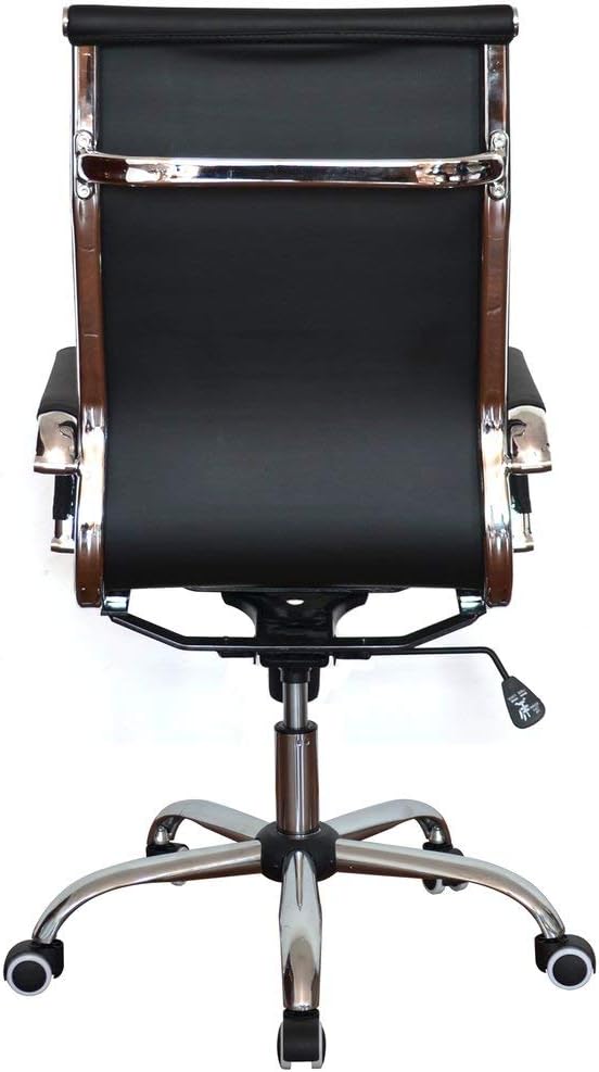 Classic Replica High Back Ribbed Office Chair - Leather, Swivel and Tilt, Adjustable Manager Executive Chair for Management, boss,Office, Conference, boardroom,Work, Task,Computer, Manager - Black: Kitchen & Dining