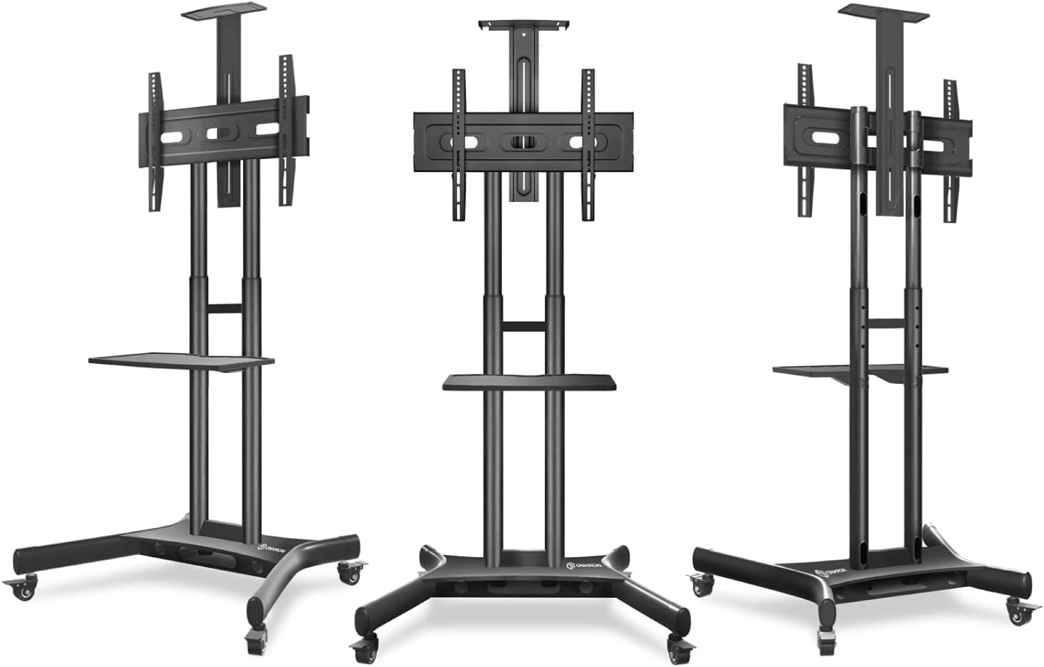 ONKRON Mobile TV Stand with Mount Rolling TV Cart for 40” – 70” LCD LED Flat Screen TV with Wheels Shelves Height Adjustable TV Trolley (TS15-51): Electronics
